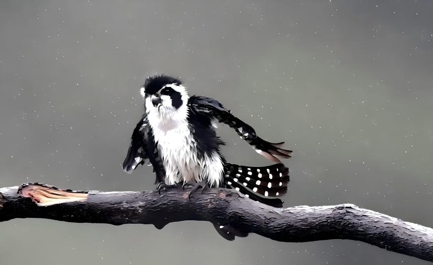 Pied Falconet at Wuyuan, China birdwatching tour